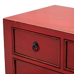 Деревянная ТВ-тумба с 5-ю выдвижными ящиками в китайском стиле красная Wei Chinese TV Stand варинант исполнения - 4 | Loft Concept во Владивостоке