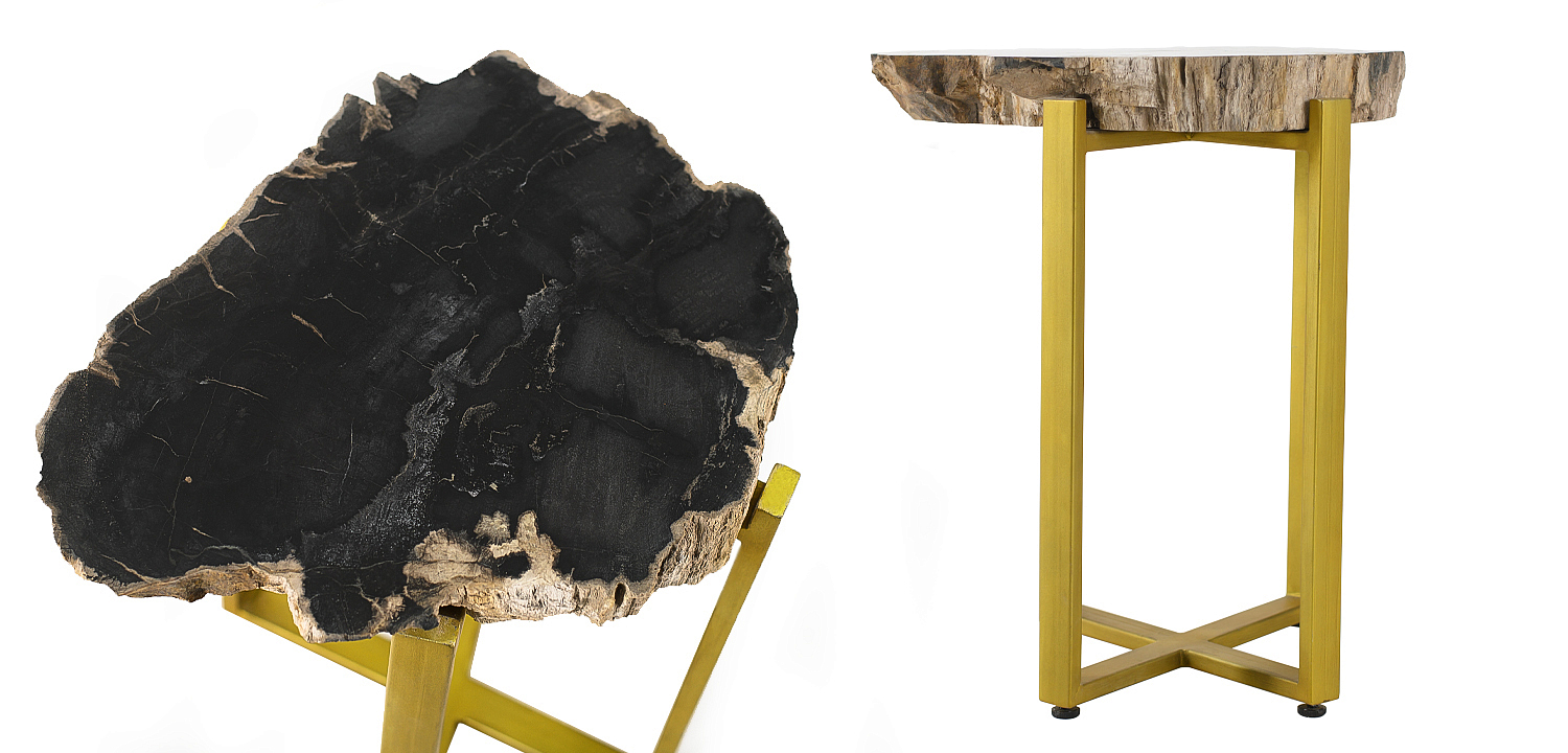 PETRIFIED WOOD COFFEETABLE GOLD S Окаменелое дерево PETRIFIED WOOD COFFEETABLE GOLD S Окаменелое дерево - Loft-Concept во Владивостоке