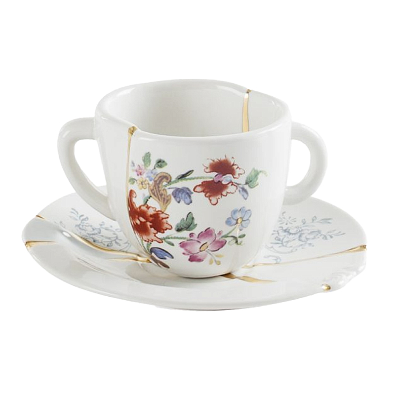 Кофейная пара Seletti Kintsugi Белый Золотой Мульти Кофейная пара Seletti Kintsugi Белый Золотой Мульти во Владивостоке | Loft Concept