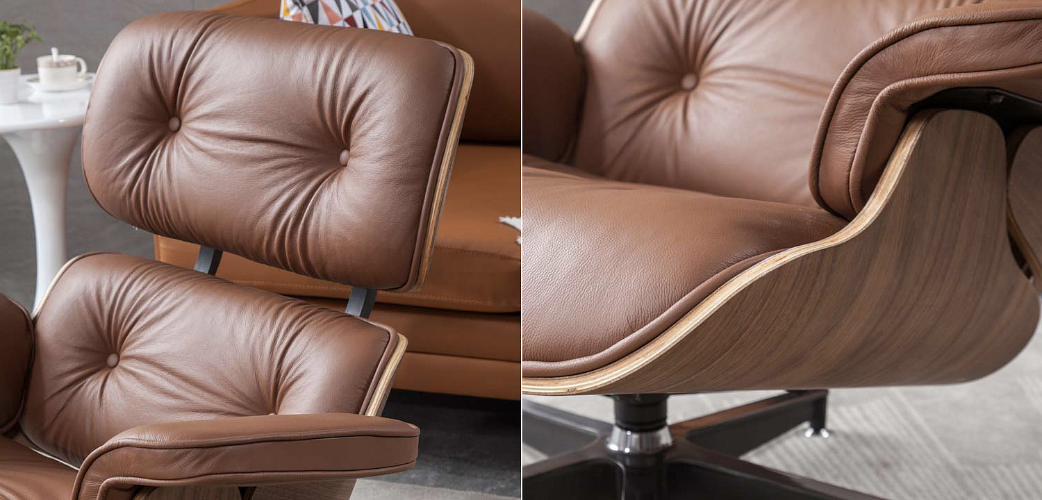 Кресло Eames Lounge Chair & Ottoman light brown Кресло Eames Lounge Chair & Ottoman light brown - Loft-Concept во Владивостоке