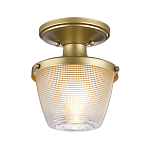 Потолочный светильник для ванных комнат с плафоном из прессованного фактурного стекла Quoizel варинант исполнения - 6 | Loft Concept во Владивостоке