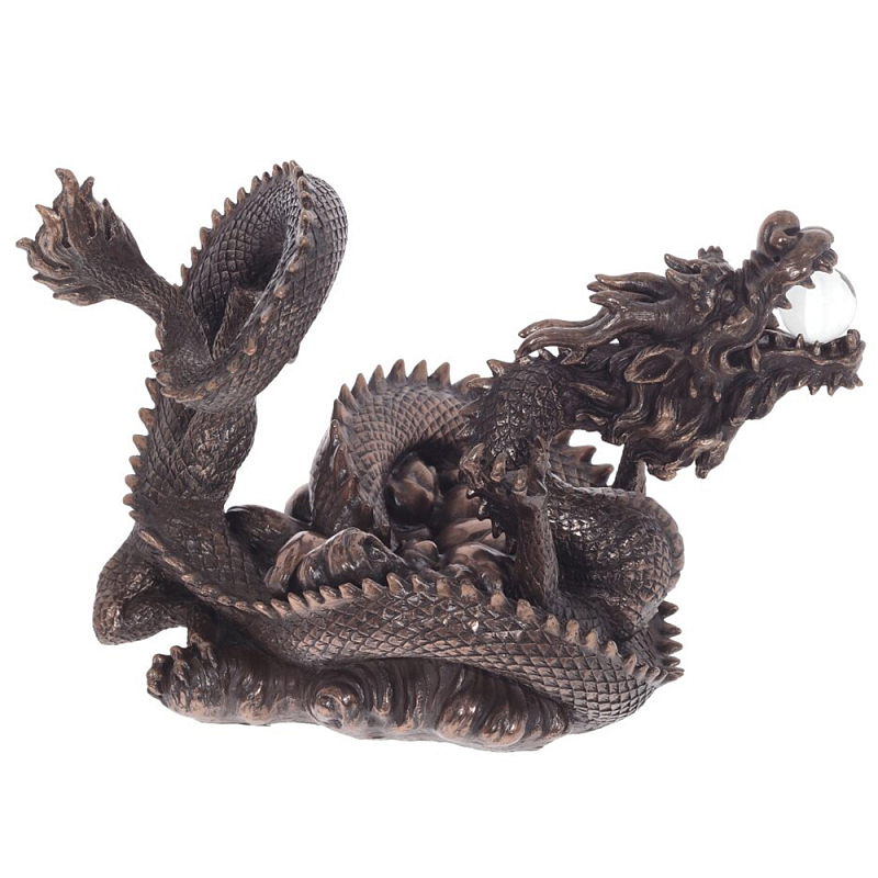 Декоративная статуэтка Дракон Fuzanglong Dragon Dark Bronze Statuette Темная бронза Прозрачный во Владивостоке | Loft Concept 