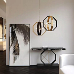 Консоль чёрная с геометрическим основанием Josette варинант исполнения - 2 | Loft Concept во Владивостоке