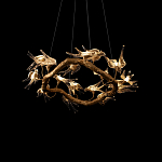 Люстра подвесная с прозрачными стеклянными птичками на ветвях Диаметр 80 см Serip Voa варинант исполнения - 8 | Loft Concept во Владивостоке