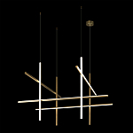 Люстра с 8-ю пересекающимися цилиндрическими плафонами на тонких тросах Trumpet tube варинант исполнения - 3 | Loft Concept во Владивостоке