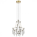 Люстра подвесная из металла с хрустальными подвесками прозрачного цвета Quasar 41 варинант исполнения - 2 | Loft Concept во Владивостоке
