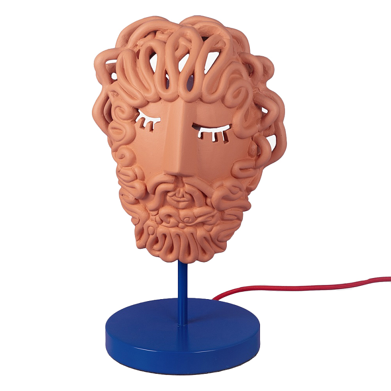 Настольная лампа Seletti Ulysse Mask Терракотовый Синий Настольная лампа Seletti Ulysse Mask Терракотовый Синий во Владивостоке | Loft Concept