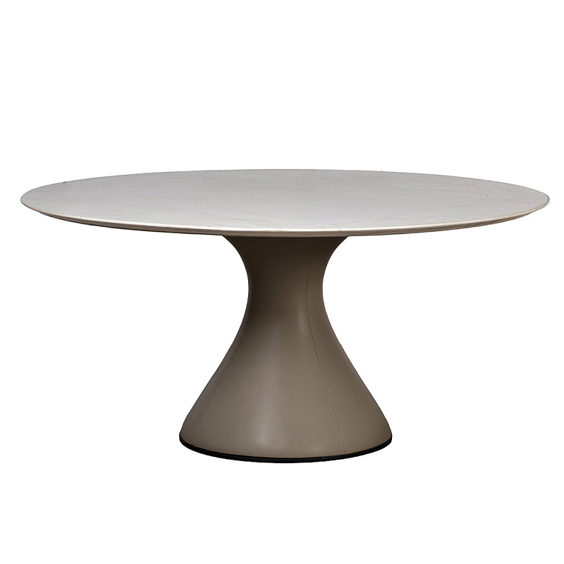 Стол обеденный круглый мраморный на бежевом основании Valedmir  во Владивостоке | Loft Concept 