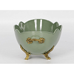 Чаша зеленого цвета из фарфора с волнообразным краем Eden Garden porcelain and bronze варинант исполнения - 2 | Loft Concept во Владивостоке