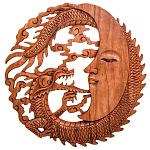 Панно из дерева дракон и луна Panel With Animals варинант исполнения - 1 | Loft Concept во Владивостоке