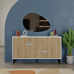 Комод с 3-мя дверцами и выдвижным ящиком цвета светлый дуб SPARK CONSOLE WHITE варинант исполнения - 1 | Loft Concept во Владивостоке