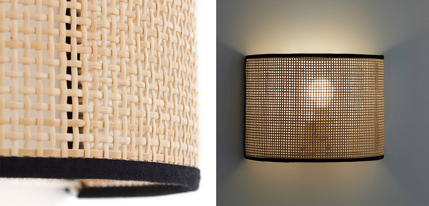Бра Ottar Wicker Bamboo Cane beige black Бра Ottar Wicker Bamboo Cane beige black - Loft-Concept во Владивостоке