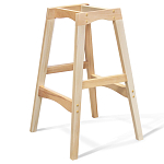 Барный стул со спинкой на 4-х деревянных ножках Оранжевый Велюр Ava Charm варинант исполнения - 4 | Loft Concept во Владивостоке