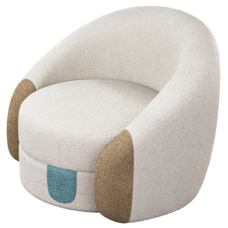 Дизайнерское Кресло Undina Молочный Песочный Голубой во Владивостоке | Loft Concept 