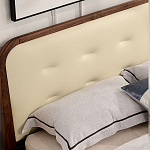 Кровать двуспальная с каркасом из дерева и мягким изголовьем Moon Walnut Bed варинант исполнения - 3 | Loft Concept во Владивостоке