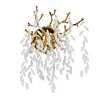 Бра золотого цвета с ветвями и белыми овальными стеклянными подвесками Droplet Chandelier варинант исполнения - 1 | Loft Concept во Владивостоке