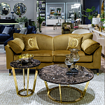 Стол журнальный коричневый на золотом основании Symphony of the Earth варинант исполнения - 3 | Loft Concept во Владивостоке