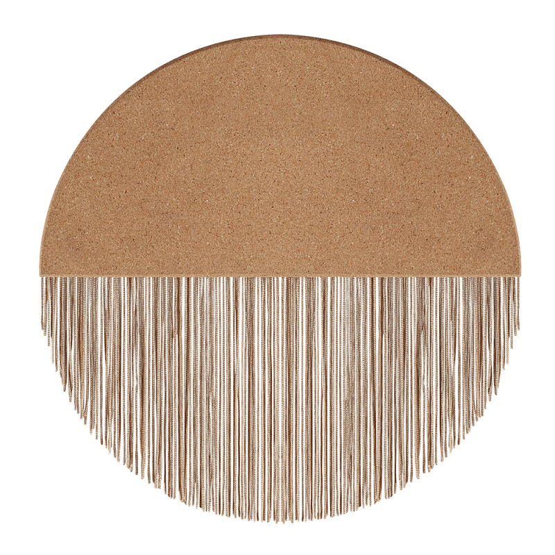 Бра круглое натуральная пробка с бахромой Natural Cork Бежевый во Владивостоке | Loft Concept 