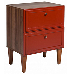 Тумба прикроватная красная из массива бука с 2-мя ящиками Wenge Light варинант исполнения - 1 | Loft Concept во Владивостоке