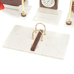 Настольный письменный набор из мрамора и лемезита с гербом и флагом России Marble Accessory варинант исполнения - 4 | Loft Concept во Владивостоке