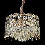 Люстра круглая с хрустальными подвесками на золотистом каркасе Roul Crystal Light варинант исполнения - 1 | Loft Concept во Владивостоке