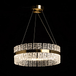 Люстра круглая золотого цвета с прозрачными рельефными стеклянными вставками Textured Glass Chandelier варинант исполнения - 3 | Loft Concept во Владивостоке