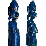 Комплект из 2-х деревянных статуэток Asmat Tall Statuettes Blue варинант исполнения - 3 | Loft Concept во Владивостоке