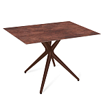 Стол обеденный с коричневой прямоугольной столешницей из керамики на четырех пластиковых ножках Brown Ceramics варинант исполнения - 1 | Loft Concept во Владивостоке