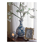 Ваза с мотивами цветущего сада с попугаями Blue Vase Inspired by Nature варинант исполнения - 7 | Loft Concept во Владивостоке