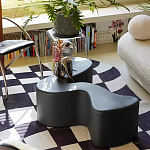 Дизайнерский журнальный стол чёрный изогнутой формы Alefy варинант исполнения - 1 | Loft Concept во Владивостоке