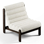 Кресло с деревянным каркасом и обивкой из белой ткани букле Medieval Furniture варинант исполнения - 1 | Loft Concept во Владивостоке