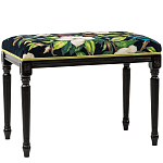 Банкетка из натурального бука черная с изображением птиц и цветов Blooming Birds2 варинант исполнения - 1 | Loft Concept во Владивостоке