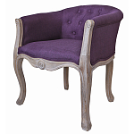 Кресло низкое в стиле прованс Louis French Armchair purple flax варинант исполнения - 1 | Loft Concept во Владивостоке