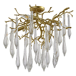 Люстра потолочная с прозрачными стеклянными подвесками в форме капель Droplet Chandelier варинант исполнения - 2 | Loft Concept во Владивостоке