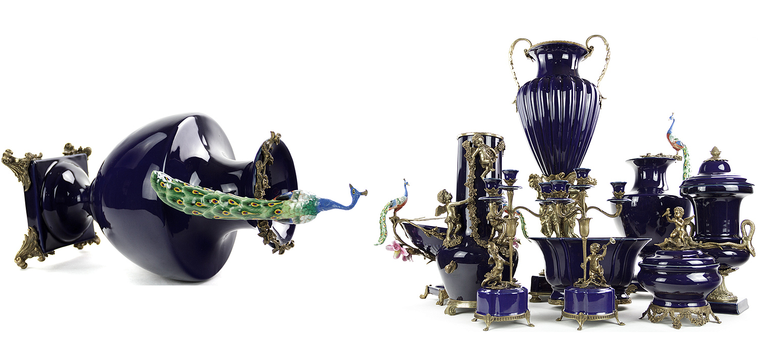 Ваза Selenia Blue Vase Peacock Ваза Selenia Blue Vase Peacock - Loft-Concept во Владивостоке