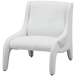 Дизайнерское кресло белое в мягкой велюровой обивке Granger Armchair White варинант исполнения - 1 | Loft Concept во Владивостоке