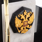 Настольный письменный набор из мрамора и змеевика с гербом России Marble Accessory варинант исполнения - 3 | Loft Concept во Владивостоке