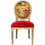 Стул из натурального бука красное с цветным принтом Impressionism in Color варинант исполнения - 1 | Loft Concept во Владивостоке