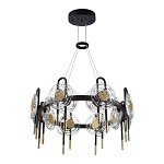 Люстра подвесная круглая черного цвета с круглыми прозрачными плафонами Virelia  варинант исполнения - 5 | Loft Concept во Владивостоке