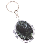 Зеркало брелок карманное двухстороннее из натурального камня Серафинит Stone Mirrors варинант исполнения - 1 | Loft Concept во Владивостоке