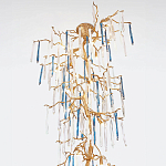 Люстра с голубыми и прозрачными подвесками в форме капель Blue Drop Chandelier варинант исполнения - 1 | Loft Concept во Владивостоке