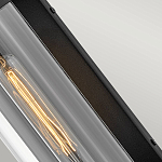 Настенный фонарь в индустриальном стиле с вытянутым цилиндрическим плафоном из прозрачного стекла и черным корпусом Hinkley варинант исполнения - 3 | Loft Concept во Владивостоке