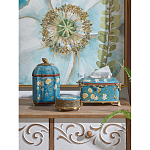 Салфетница прямоугольная голубого цвета с цветами и бабочками Blue Garden варинант исполнения - 2 | Loft Concept во Владивостоке