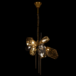 Люстра подвесная со стеклянными плафонами из дымчатого и золотистого с тремя вертикальными подвесками Gilded Mirage  варинант исполнения - 3 | Loft Concept во Владивостоке