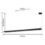 Подвесной светильник линейный вытянутой формы с черным матовым корпусом и золотистыми акцентами Line Pendant варинант исполнения - 2 | Loft Concept во Владивостоке