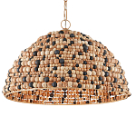 Подвесной светильник в форме купола из деревянных бусин Wooden Beads варинант исполнения - 1 | Loft Concept во Владивостоке