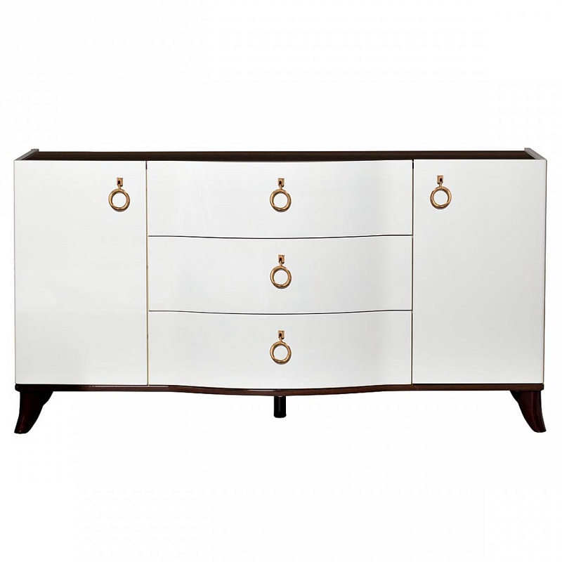 Комод White Classic Белый Золотой Белый Коричневый Комод White Classic Белый Золотой Белый Коричневый во Владивостоке | Loft Concept