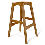 Барный стул со спинкой и подлокотниками на 4-х деревянных ножках Кремовый Велюр Ava Charm варинант исполнения - 5 | Loft Concept во Владивостоке