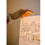 Настольная лампа с принтом на белом тканевом абажуре Roof Garden Lamp варинант исполнения - 1 | Loft Concept во Владивостоке