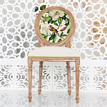 Стул бежевый из натурального бука с изображением птицы в саду Blooming Colored Birds варинант исполнения - 3 | Loft Concept во Владивостоке